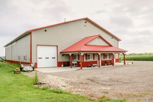 5 Steve  Michelle Bearrows Storage 14051 Rockford Clay Autumn Red 72 x 104 x 18 24 x 12 x 8  24 in Overhang Porch Great Pic